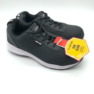 LarnMern Mens Anti Smash Safety Shoes Sneakers Steel Toe Lace Up Black Size 6.5